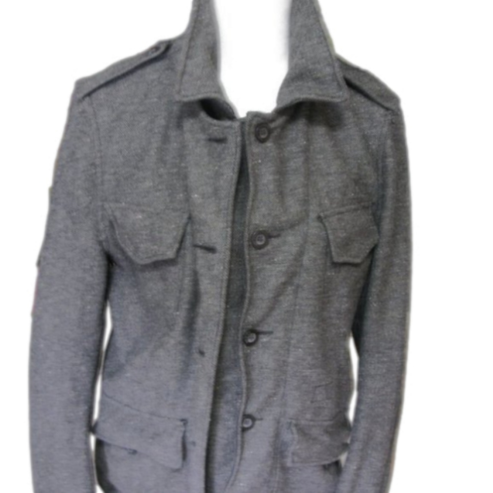Rogue State Men's Dark Gray Wool Blend Button Front Coat Size Small